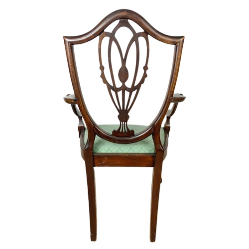 848 - Edwardian inlaid mahogany armchair