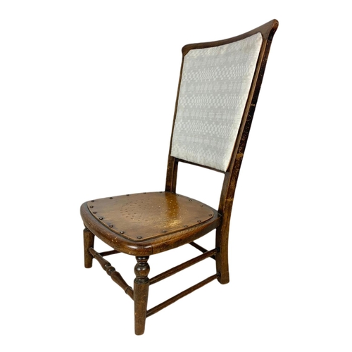 849 - Edwardian high back nursing chair.