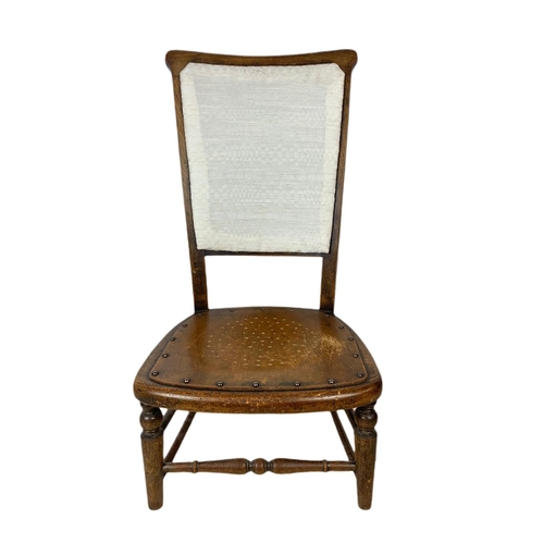 849 - Edwardian high back nursing chair.