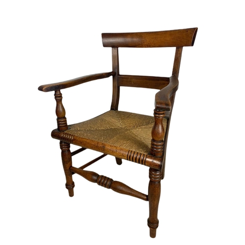 851 - Mid 19th century Scottish country house armchair with rattan seat.