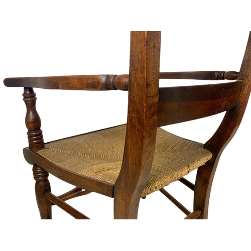 851 - Mid 19th century Scottish country house armchair with rattan seat.