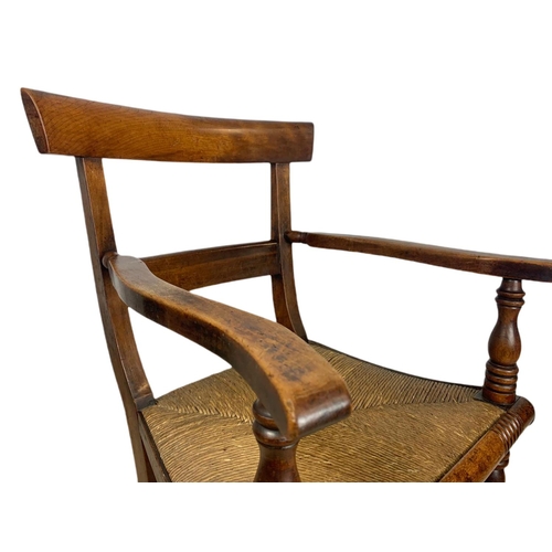 851 - Mid 19th century Scottish country house armchair with rattan seat.