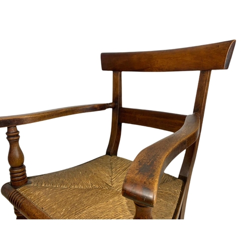 851 - Mid 19th century Scottish country house armchair with rattan seat.