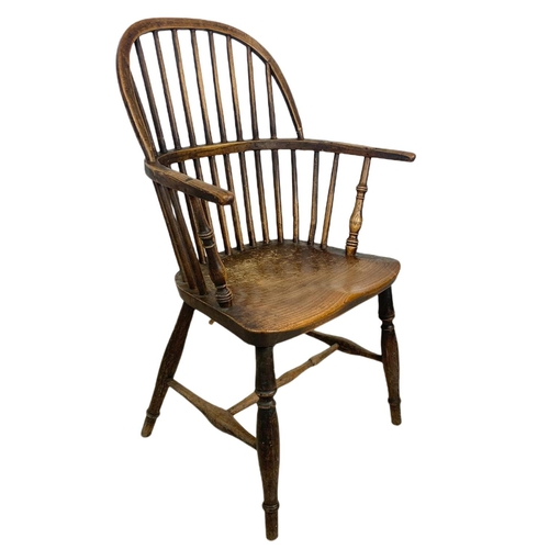 853 - Mid 19th century Windsor armchair. 93cm.