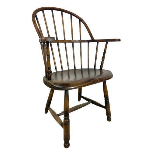 854 - Mid 19th century Windsor armchair. 93cm