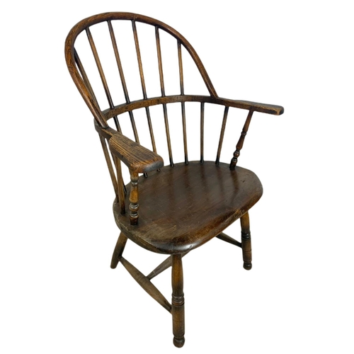 854 - Mid 19th century Windsor armchair. 93cm