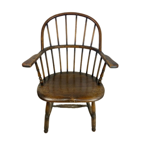 854 - Mid 19th century Windsor armchair. 93cm