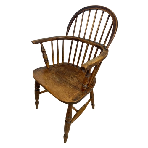 855 - Mid 19th century Windsor armchair. 93cm