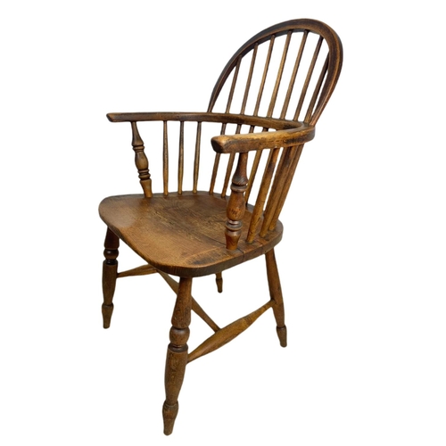 855 - Mid 19th century Windsor armchair. 93cm