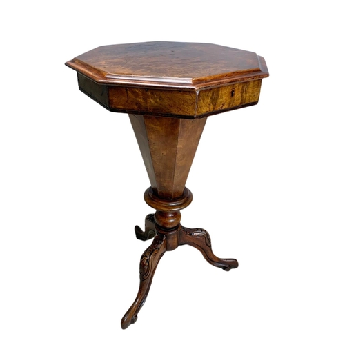 868 - Victorian mahogany sewing table. 45/44/72cm