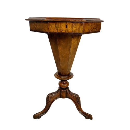 868 - Victorian mahogany sewing table. 45/44/72cm