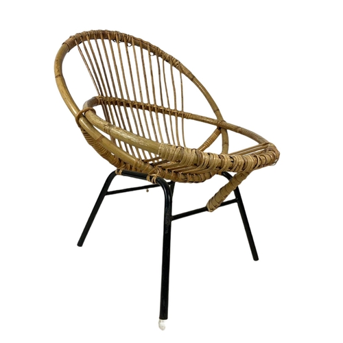 888 - 1960’s mid century Dutch rattan chair by  Rohé Noordwolde.