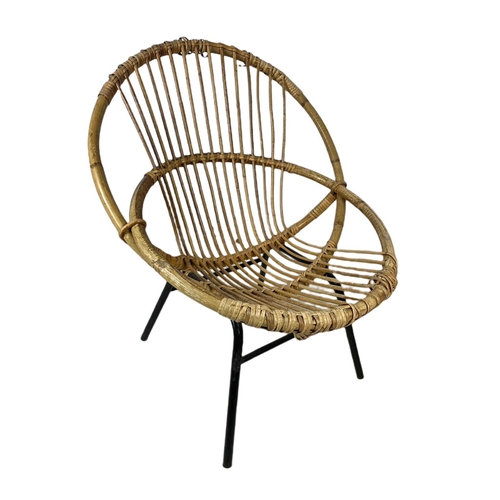 888 - 1960’s mid century Dutch rattan chair by  Rohé Noordwolde.