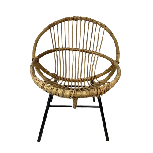 888 - 1960’s mid century Dutch rattan chair by  Rohé Noordwolde.