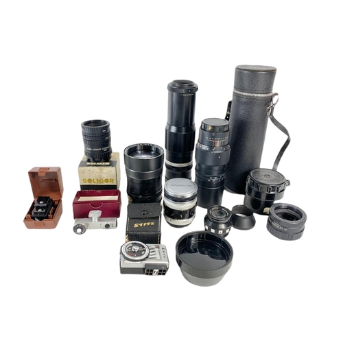 90 - Camera lenses and other equipment. Welmy, Yashica, Stitz, Hanimar etc.