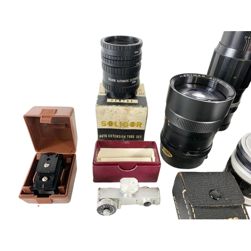 90 - Camera lenses and other equipment. Welmy, Yashica, Stitz, Hanimar etc.