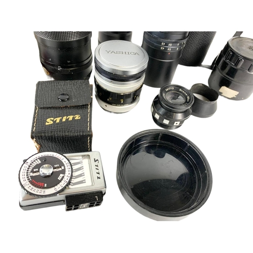 90 - Camera lenses and other equipment. Welmy, Yashica, Stitz, Hanimar etc.