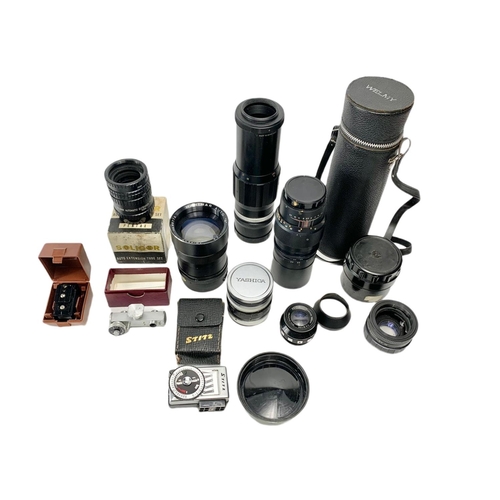 90 - Camera lenses and other equipment. Welmy, Yashica, Stitz, Hanimar etc.