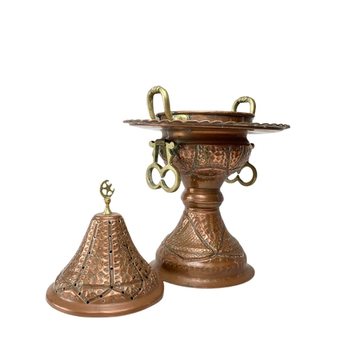 97 - Vintage Indian copper burner. 37cm