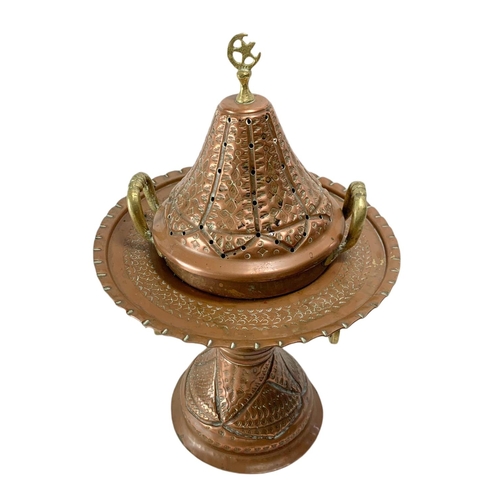 97 - Vintage Indian copper burner. 37cm