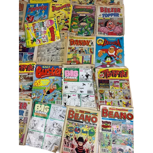 300 - Large quantity of vintage annuals, comics etc. Including Beano, Dandy, Beezer and Topper, Mandy, Sco... 