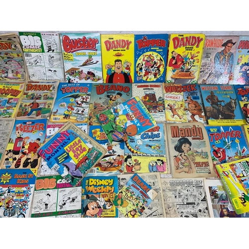 300 - Large quantity of vintage annuals, comics etc. Including Beano, Dandy, Beezer and Topper, Mandy, Sco... 