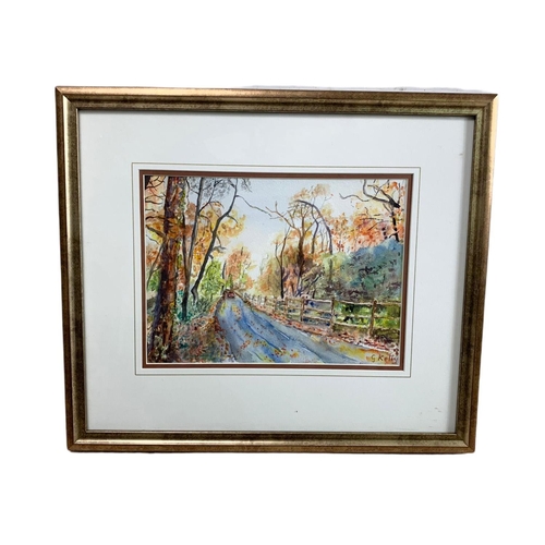 308 - 3 framed G. Kelly watercolour paintings. 44/39cm