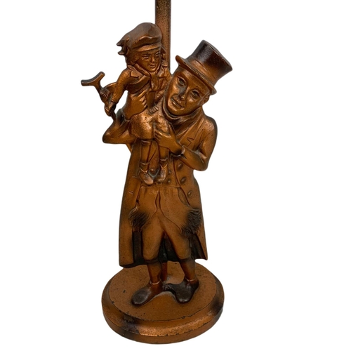 324 - Early 20th century smokers stand. Bob Cratchit and Tiny Tim. 56cm