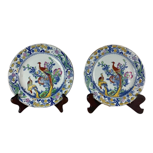 563 - Pair of mid 19th century Masons pottery plates. 24.5.