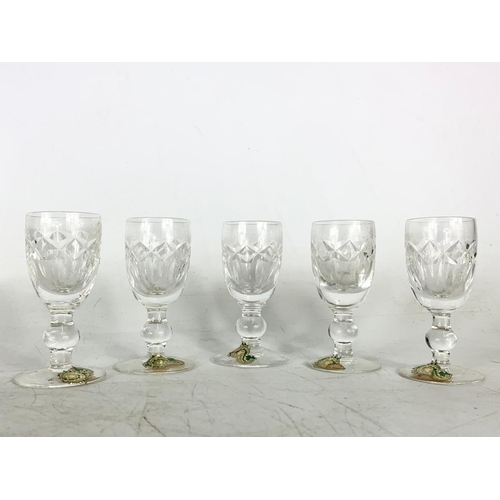 566 - 5 Waterford Crystal sherry glasses