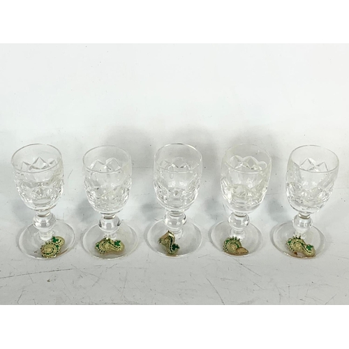 566 - 5 Waterford Crystal sherry glasses