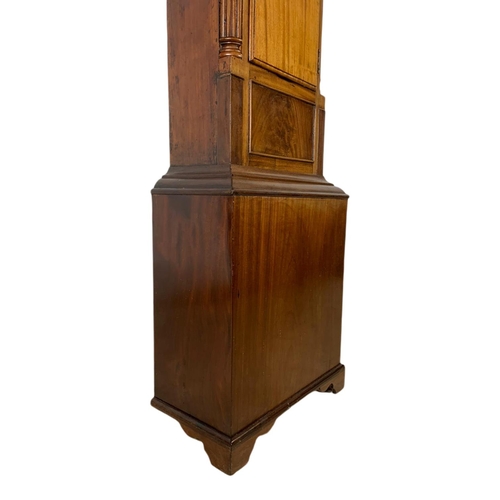 872 - Victorian long case clock with pendulum, no weights. 229cm