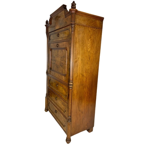 873 - Large 19th century continental walnut escritoire 99/50/177cm