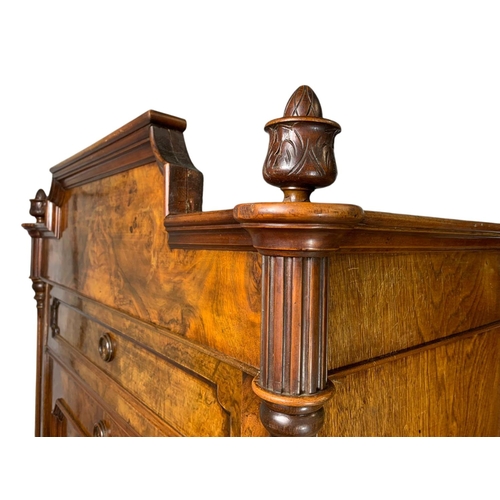 873 - Large 19th century continental walnut escritoire 99/50/177cm