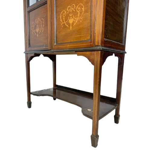 874 - Edwardian inlaid display cabinet. 75/33.176.5cm