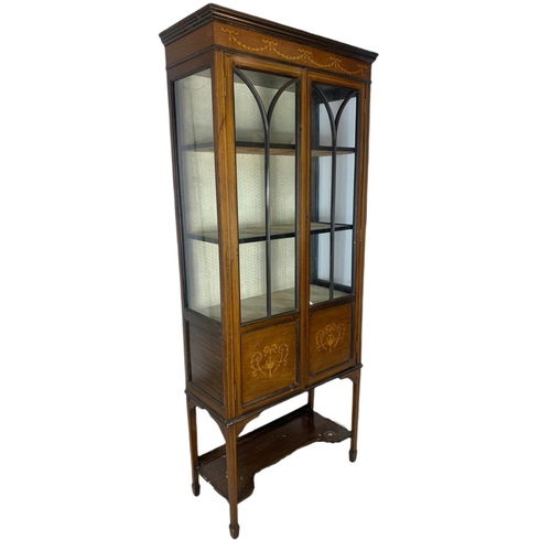 874 - Edwardian inlaid display cabinet. 75/33.176.5cm