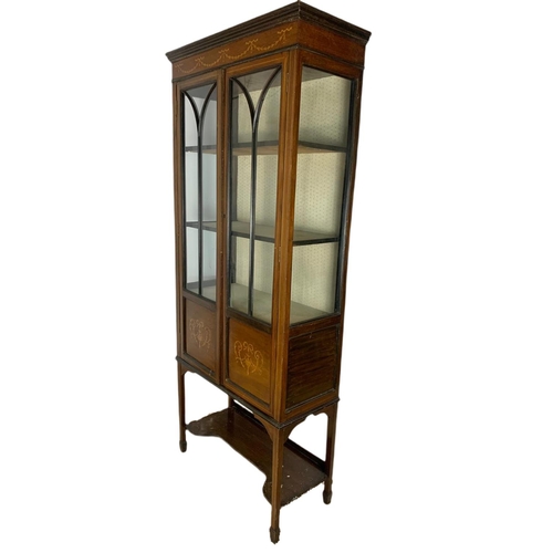 874 - Edwardian inlaid display cabinet. 75/33.176.5cm