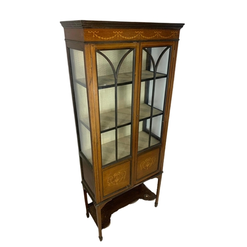 874 - Edwardian inlaid display cabinet. 75/33.176.5cm