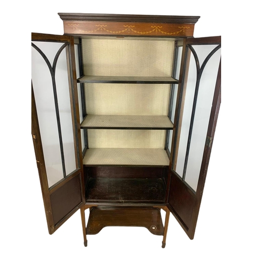 874 - Edwardian inlaid display cabinet. 75/33.176.5cm