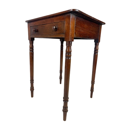 896 - Georgian mahogany side table with drawer. 53/47/72cm