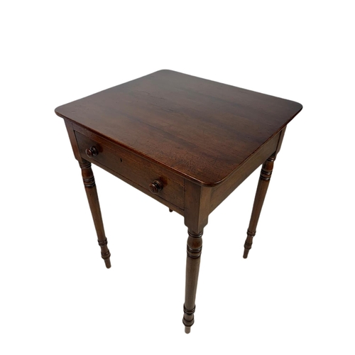 896 - Georgian mahogany side table with drawer. 53/47/72cm