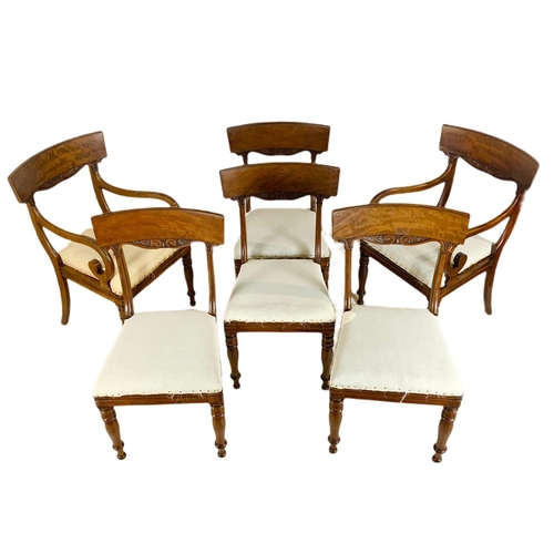 914 - Set of 6 late George IV mahogany chairs