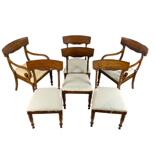 914 - Set of 6 late George IV mahogany chairs