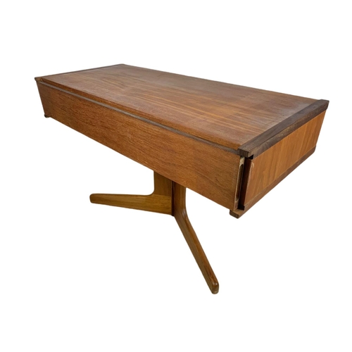 944 - Teak mid century side table with drawer. 81.5/37/51.5cm