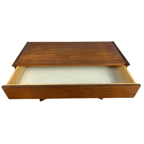 944 - Teak mid century side table with drawer. 81.5/37/51.5cm