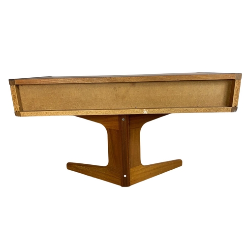 944 - Teak mid century side table with drawer. 81.5/37/51.5cm