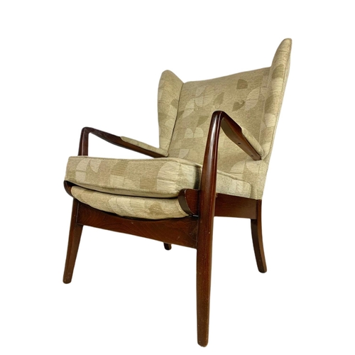 946 - Pair of mid century vintage Cintique wingback armchairs