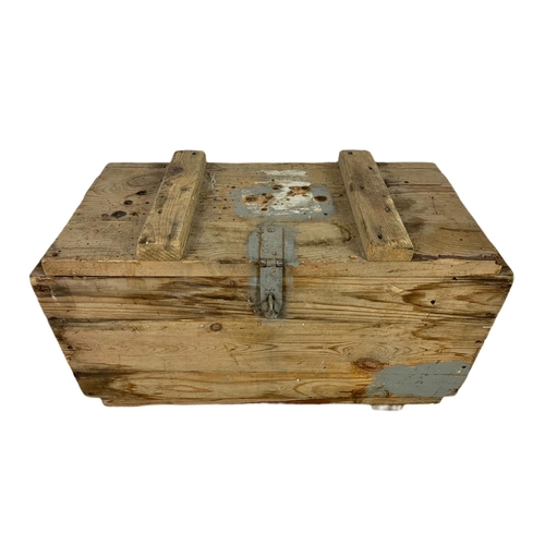 386 - 4 vintage wooden tool boxes. Largest 76.5