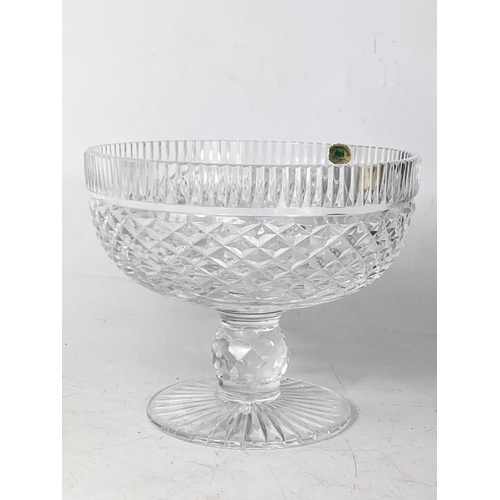 569 - 2 large Tyrone crystal bowls with another large crystal bowl and vase. Vase 23cm. Largest bowl 24.5/... 