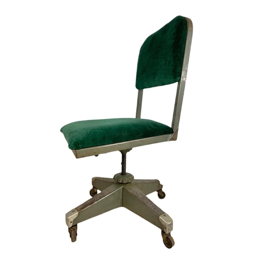 951 - Vintage industrial metal swivel desk chair